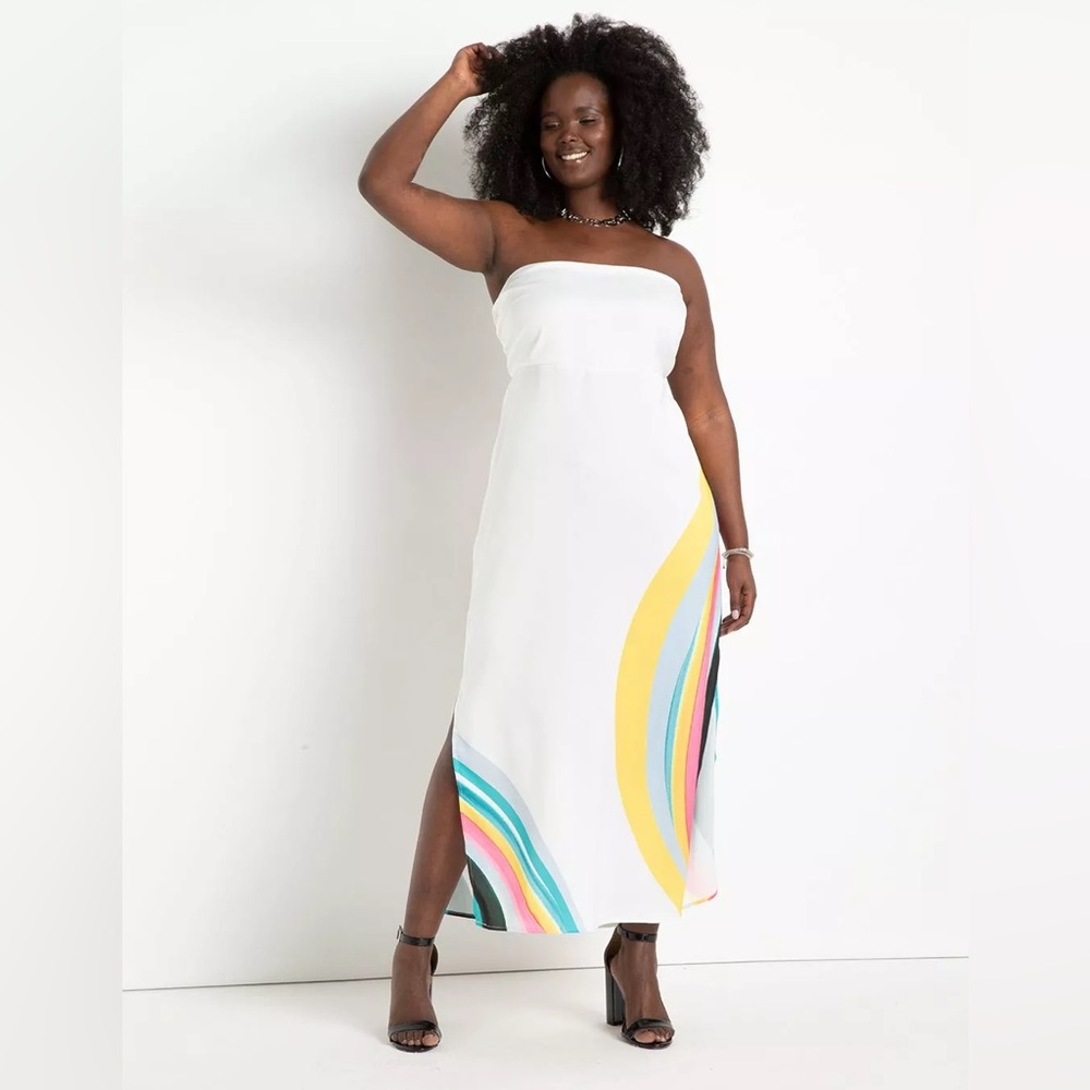 ELOQUII Tube Dress with colorful detail NWT